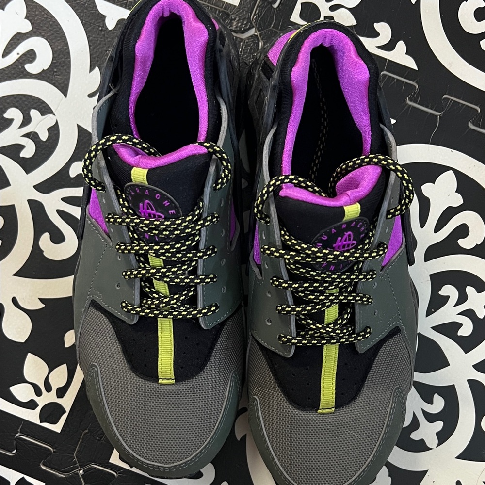 Nike Women's Hurarache Sneakers in Gray, Purple, and Black